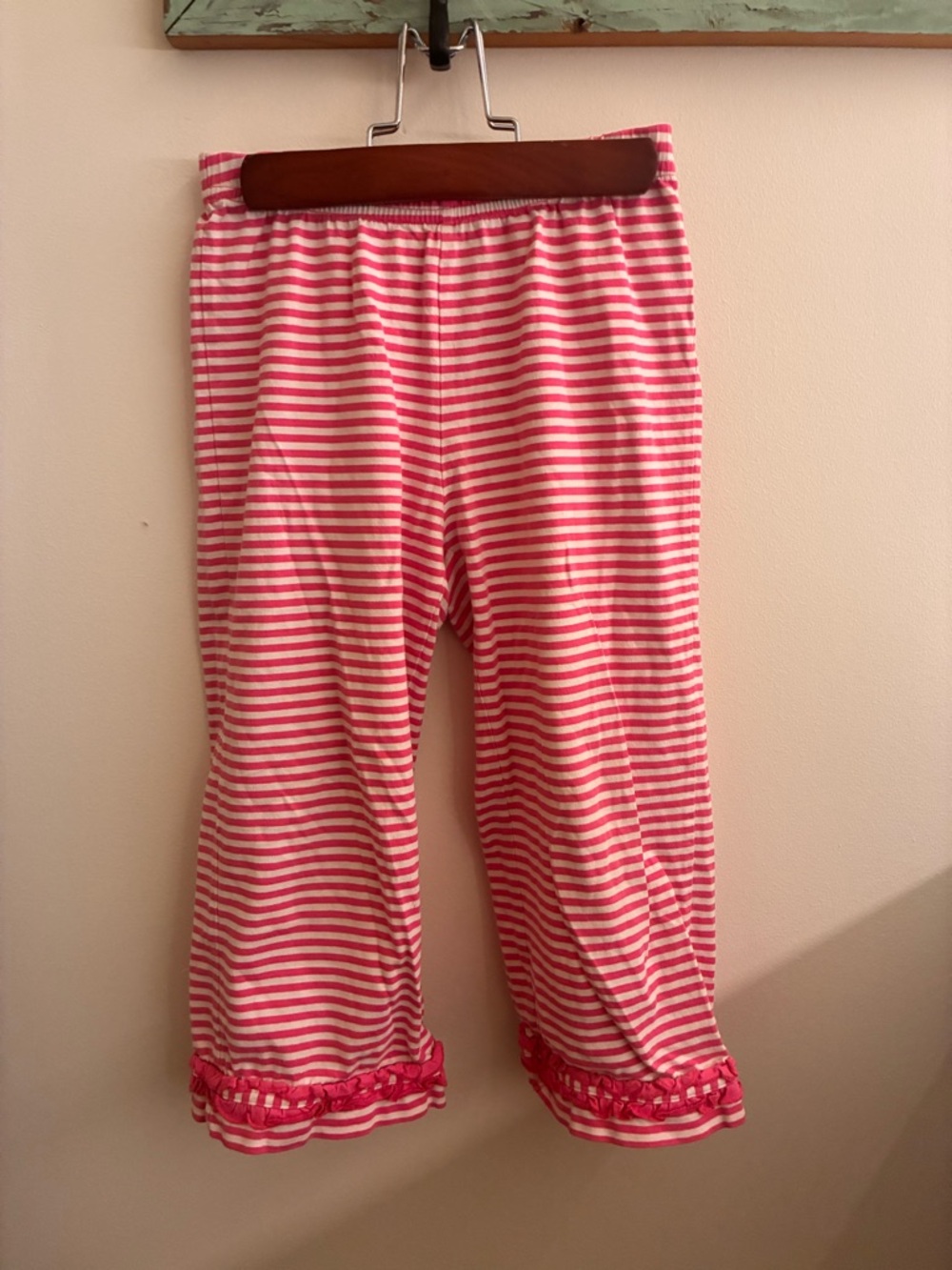 Hanna Andersson Pink & White Striped Pajama Bottoms
